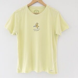 Life is Good Frisbee Dog Graphic Tee